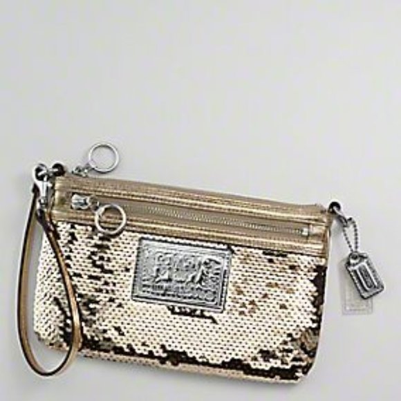 Coach Sequinned Poppy Wristlet - Picture 1 of 7